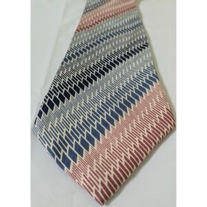 PATTINNI Italian Silk Geometric Striped Pink Blue Black Union Made USA 57x3.75